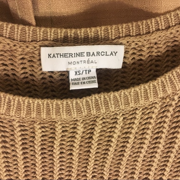 Tan Open Weave Chain Knit Neutral Sweater - Picture 3 of 5